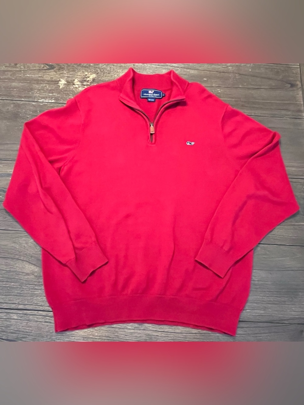 Vineyard Vines Red 1/4 Zip Sweater Mens Large